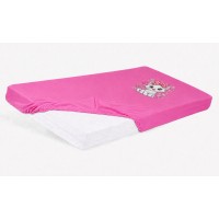Bébi pamut gumis lepedő 60x120/70x140 - Cica mintával
