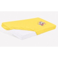 Bébi pamut gumis lepedő 60x120/70x140 - Kisegér mintával