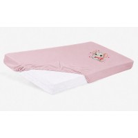 Bébi pamut gumis lepedő 60x120/70x140 - Kisegér mintával