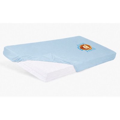 Bébi pamut gumis lepedő 60x120/70x140 - Oroszlán mintával