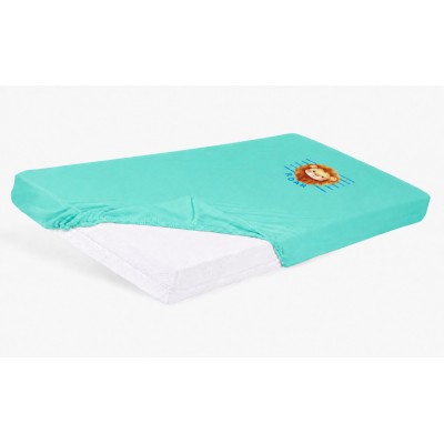 Bébi pamut gumis lepedő 60x120/70x140 - Oroszlán mintával