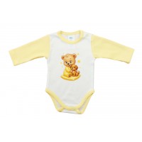 Hosszú ujjú baba body - Macis mintával
