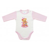 Hosszú ujjú baba body - Macis mintával