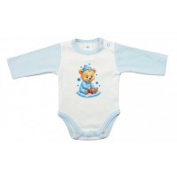 Hosszú ujjú baba body - Macis mintával