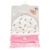 Moni TIBBY sapkák 3 db/csomag 0-3 hó méret PINK