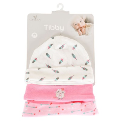 Moni TIBBY sapkák 3 db/csomag 0-3 hó méret PINK