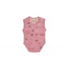 Virágmintás ujjatlan baba body rózsaszín