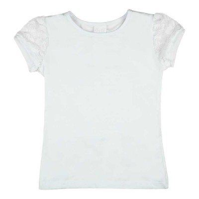 Alkalmi csipkés rövid ujjú lányka póló