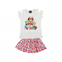Disney Minnie lányka 2 részes virágos szoknyás szett