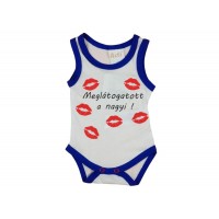 Meglátogatott a nagyi! feliratos ujjatlan kombidressz fehér