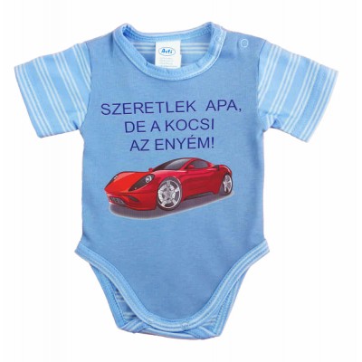 Feliratos rövid ujjú baba body