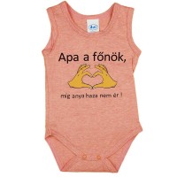 Apa a főnök feliratos ujjatlan baba body púder