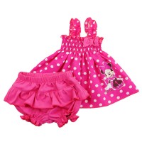2 részes kislány nyári szett rövidnadrággal, tunikával Minnie egér mintával