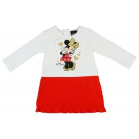 Disney Minnie hosszú ujjú lányka ruha pliszírozott muszlinnal