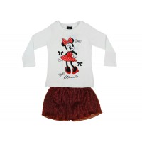Disney Minnie 2 részes hosszú ujjú póló/szoknya szett