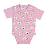 Monkey majom mintás rövid ujjú baba body (kombidressz) rózsaszín Monkey majom mintás rövid ujjú baba body (kombidressz) rózsaszín