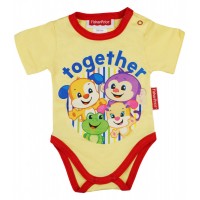Fisher Price rövid ujjú baba body sárga