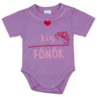 Kis főnök feliratos rövid ujjú baba body