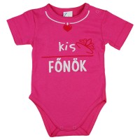 Kis főnök feliratos rövid ujjú baba body