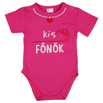 Kis főnök feliratos rövid ujjú baba body