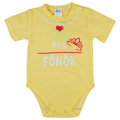 Kis főnök feliratos rövid ujjú baba body