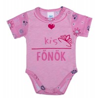 Kis főnök feliratos rövid ujjú baba body Kis főnök feliratos rövid ujjú baba body