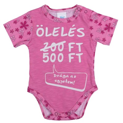Rövid ujjú feliratos baba body