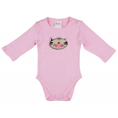 Cicus hosszú ujjú baba body rózsaszín
