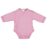 Egyszínű, hosszú ujjú elöl patentos baba body