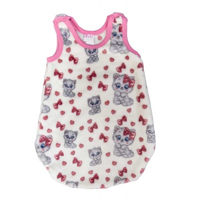 Cica mintás ujjatlan wellsoft hálózsák 2,5 TOG