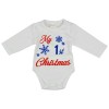 My first Christmas feliratos hosszú ujjú karácsonyi baba body| kombidressz fehér