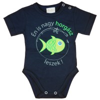 Én is nagy horgász leszek feliratos rövid ujjú baba body kék Én is nagy horgász leszek feliratos rövid ujjú baba body kék