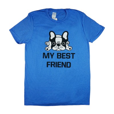 My best friend francia bulldogos férfi rövid ujjú póló
