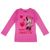 Disney Minnie csillámos, szíves hosszú ujjú lányka póló