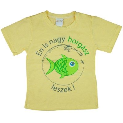 Én is nagy horgász leszek! feliratos rövid ujjú fiú póló