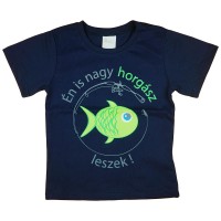 Én is nagy horgász leszek! feliratos rövid ujjú fiú póló