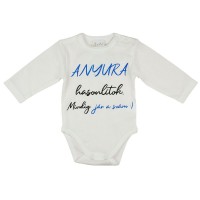 Anyura hasonlítok. Mindig jár a szám :) feliratos hosszú ujjú baba body fehér