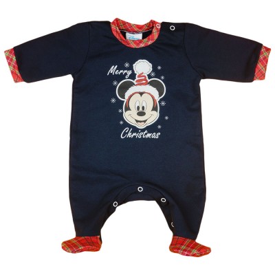 Disney Mickey karácsonyi belül bolyhos rugdalózó