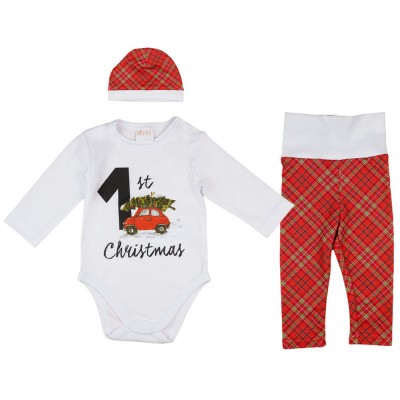 Karácsonyi  1st Christmas 3 részes baba szett