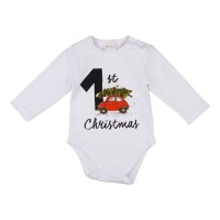 Karácsonyi 1st Christmas baba body fehér