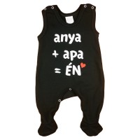 anya+apa=Én feliratos ujjatlan rugdalózó