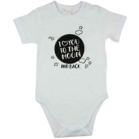 I love you to the moon and back feliratos rövid ujjú baba body fehér