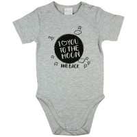 I love you to the moon and back feliratos rövid ujjú baba body szürke
