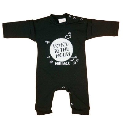 Hosszú ujjú baba rugdalózó  I love to the moon and back felirattal