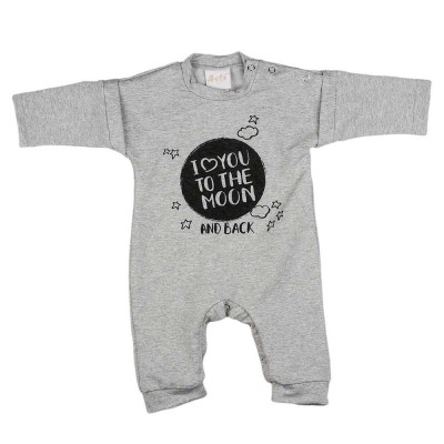 Hosszú ujjú baba rugdalózó  I love to the moon and back felirattal