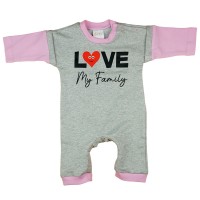 Love my family feliratos hosszú ujjú rugdalózó