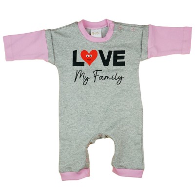 Love my family feliratos hosszú ujjú rugdalózó