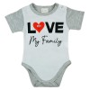 Love my family feliratos rövid ujjú baba body fehér