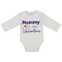 Mommy is my Valentine feliratos valentin napi baba body fehér Mommy is my Valentine feliratos valentin napi baba body fehér