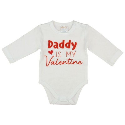 Daddy is my Valentine feliratos valentin napi baba body fehér